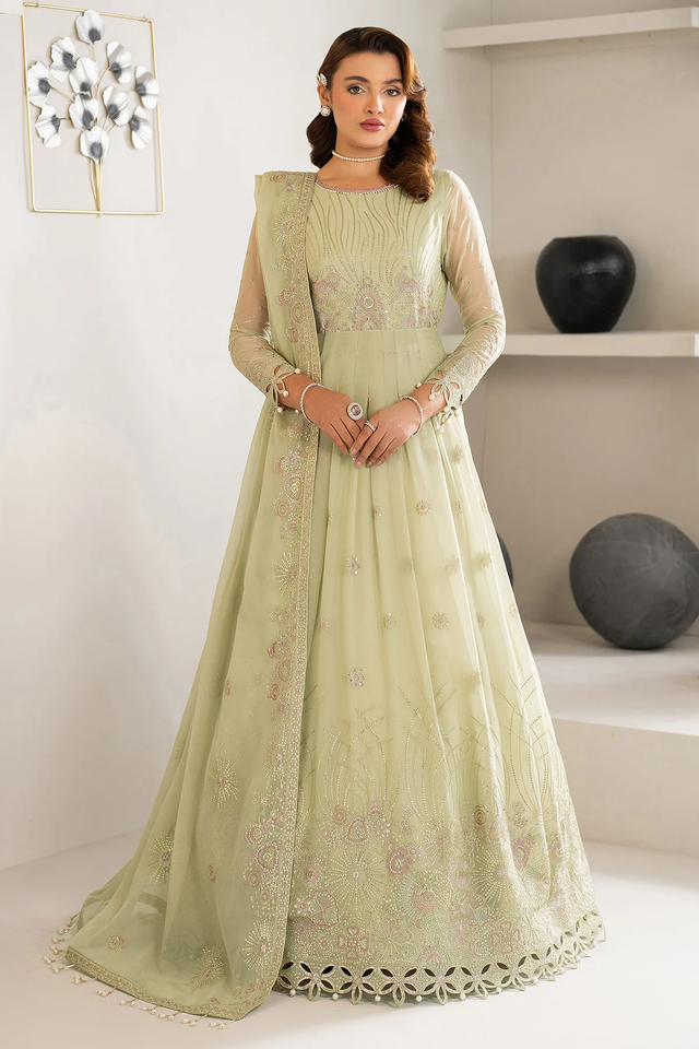 Pakistani light pista embroidered chiffon peshwas Australia - FPF_05