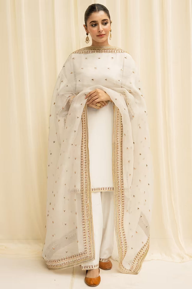 Pakistani Ivory Embellished Silk Lawn FPS_16 Australia