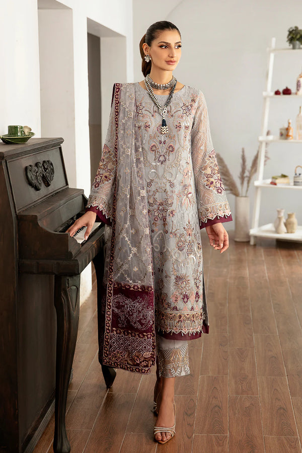 Ramsha Collection in Gray + Meroon