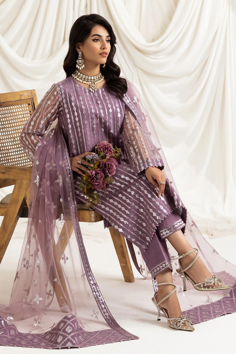Heavy Embroidered Lavender Pakistani Formal Dress - FPF_08