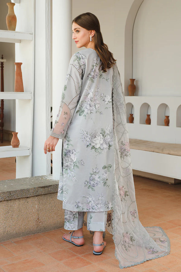 Light Grey Embroidered Luxury Lawn 3 Piece – Pakistani Summer Collection - FPF_17