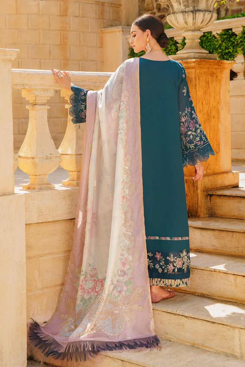 Teal Embroidered Luxury Swiss Lawn – Pakistani Summer Collection - FPF_20