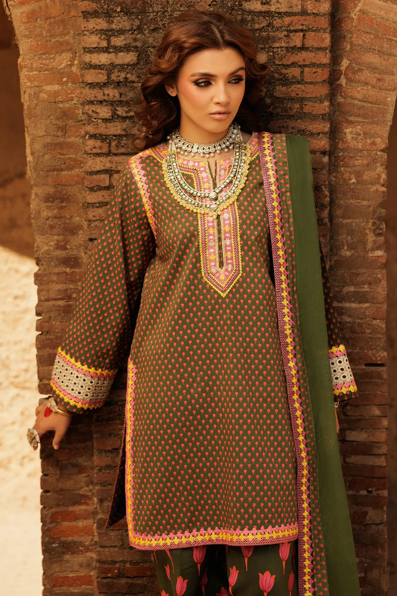 Elegant Green Lawn Suit | Pakistani Festive Wear- FPF_26