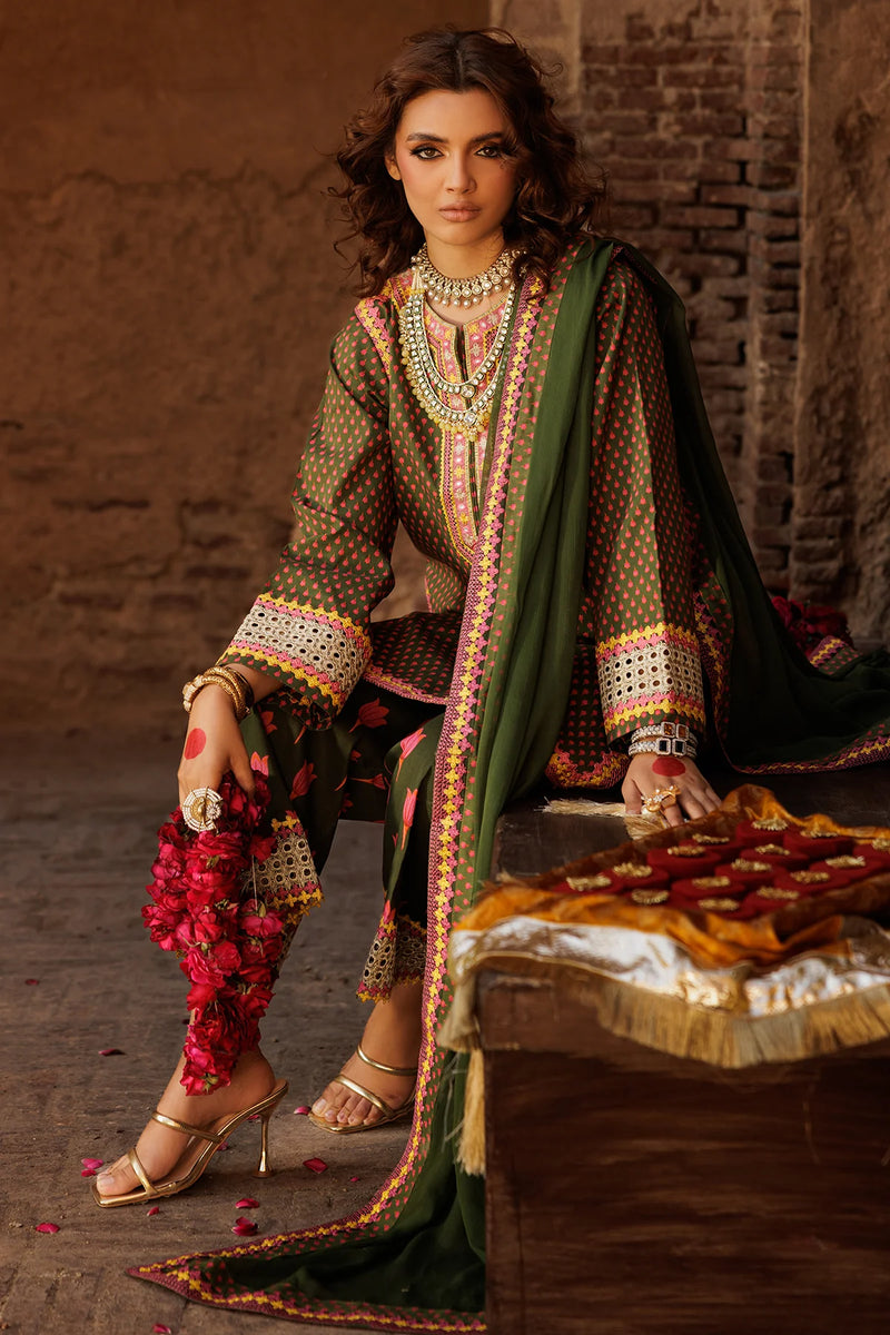Elegant Green Lawn Suit | Pakistani Festive Wear- FPF_26
