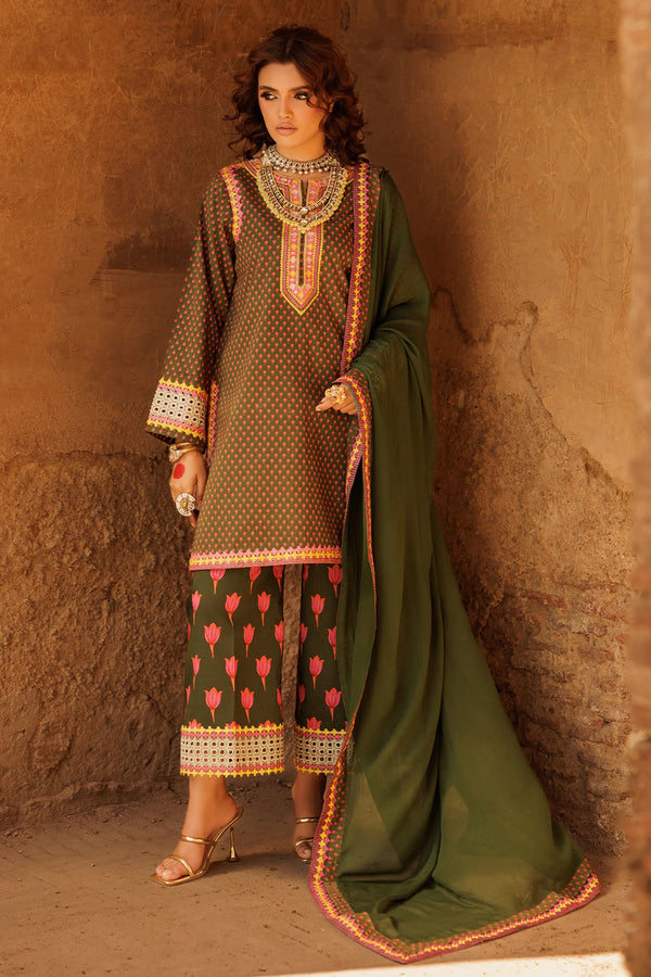 Elegant Green Lawn Suit | Pakistani Festive Wear- FPF_26