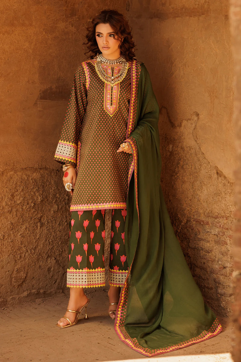 Elegant Green Lawn Suit | Pakistani Festive Wear- FPF_26