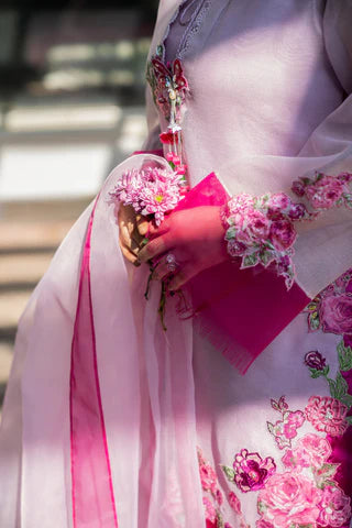 Pakistani Formal Dress in Khadi Net with Farsi Style Shalwar - FPF_14