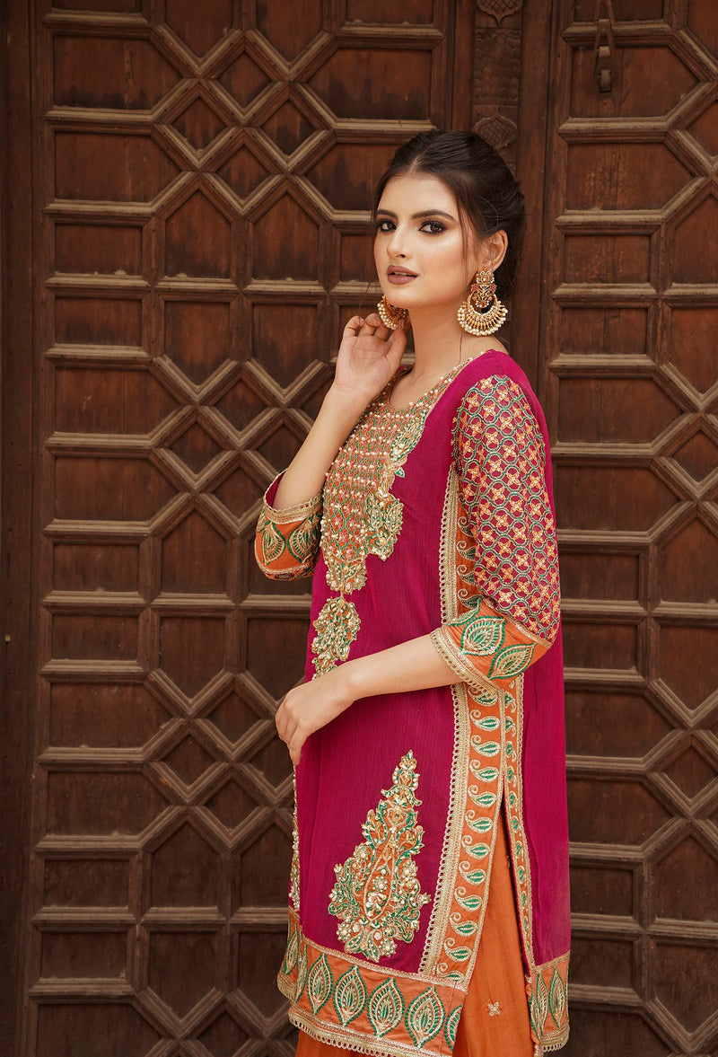 Luxury 3PC RTW with Farsi Sharara - FPRTW_C_14