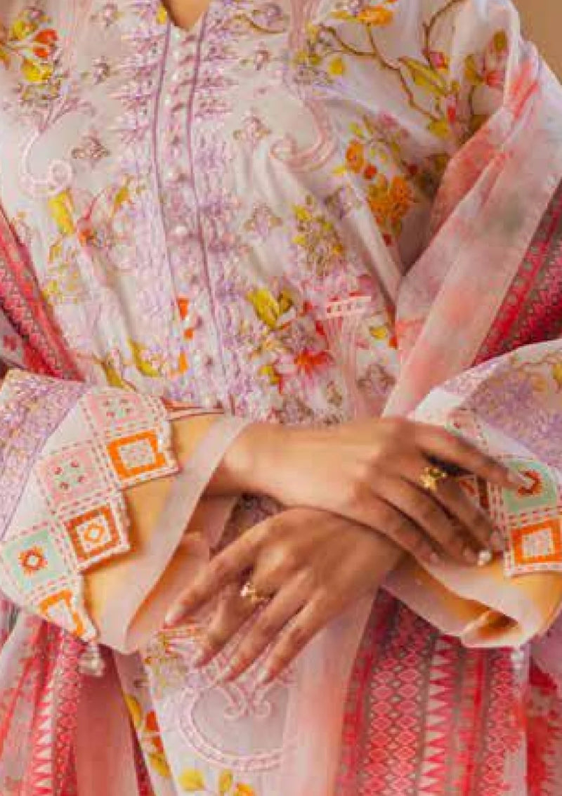 RTW Pink floral print Lawn with Embroidery 3PC - FPRTW_C_21