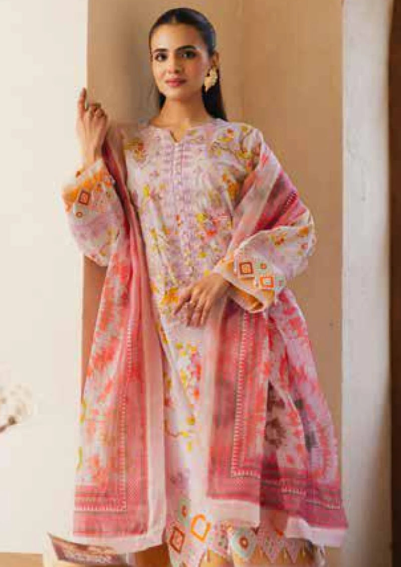 RTW Pink floral print Lawn with Embroidery 3PC - FPRTW_C_21