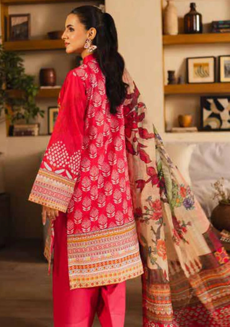 RTW Hot Pink Floral Print Lawn with Embroidery 3PC - FPRTW_C_24