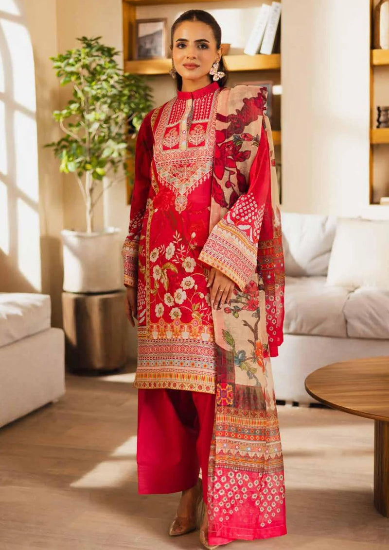 RTW Hot Pink Floral Print Lawn with Embroidery 3PC - FPRTW_C_24