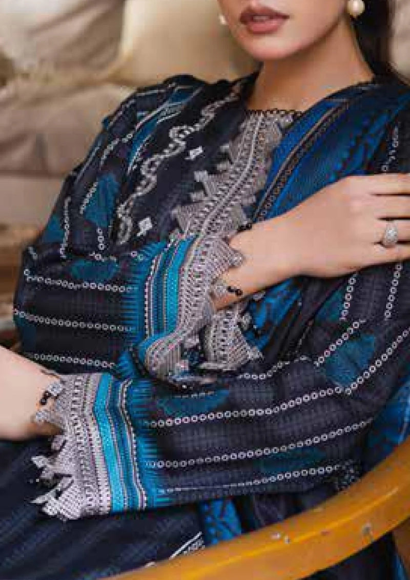 RTW Black & Blue print Lawn with Embroidery 3PC - FPRTW_C_28