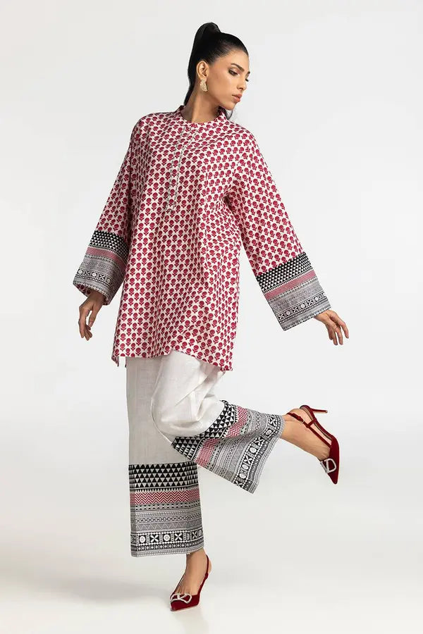 Printed Lawn Maroon Co-Ord Set 2PC - FPRTW_C_07