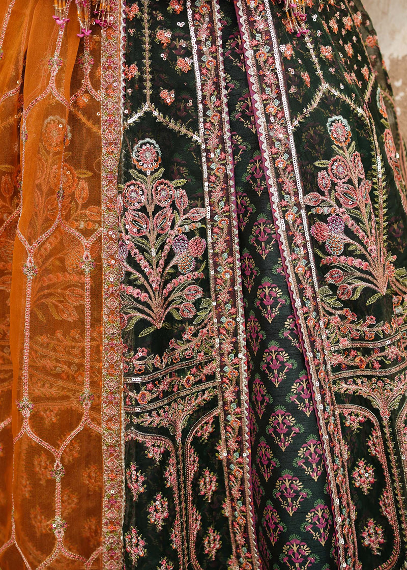 Emerald Green Heavily Embroidered Bridal Peshwas - FPF_01