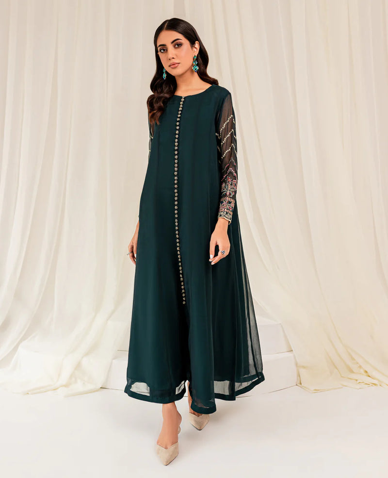 Xenia Collection in Deep Bolltle Green Frock Style