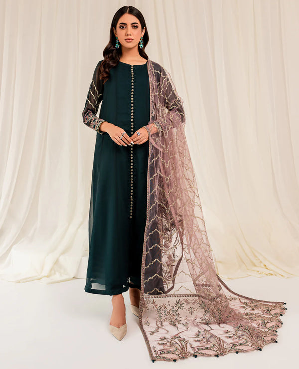Xenia Collection in Deep Bolltle Green Frock Style
