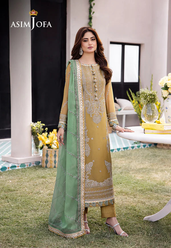 Asim Jofa Collection in Musturd (Ice Green Dupatta)