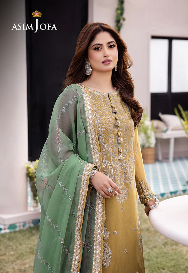 Asim Jofa Collection in Musturd (Ice Green Dupatta)