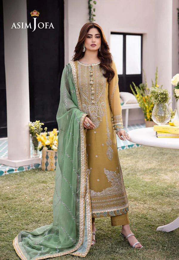 Asim Jofa Collection in Musturd (Ice Green Dupatta)