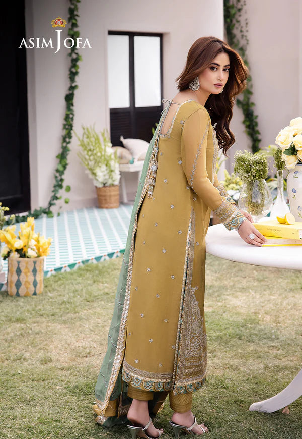 Asim Jofa Collection in Musturd (Ice Green Dupatta)