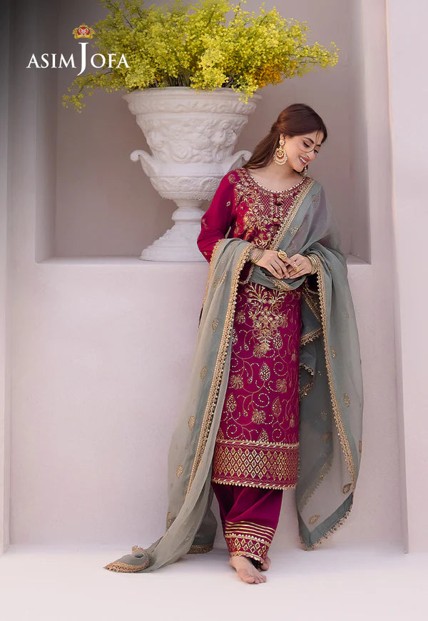 Asim Jofa Collection in Deep Magenta