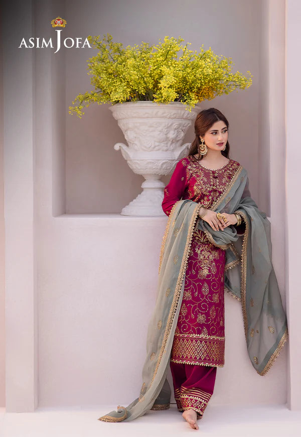 Asim Jofa Collection in Deep Magenta