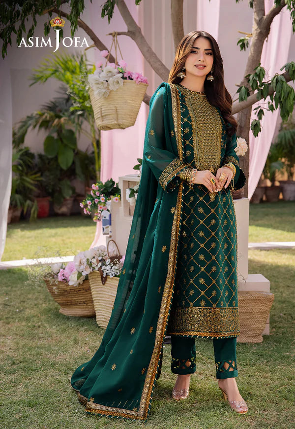Asim Jofa Collection in Teal Blue