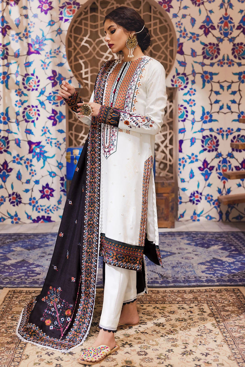 Luxury White Embroidered Lawn 3-Piece | Pakistani Festive Wear - FPF_32