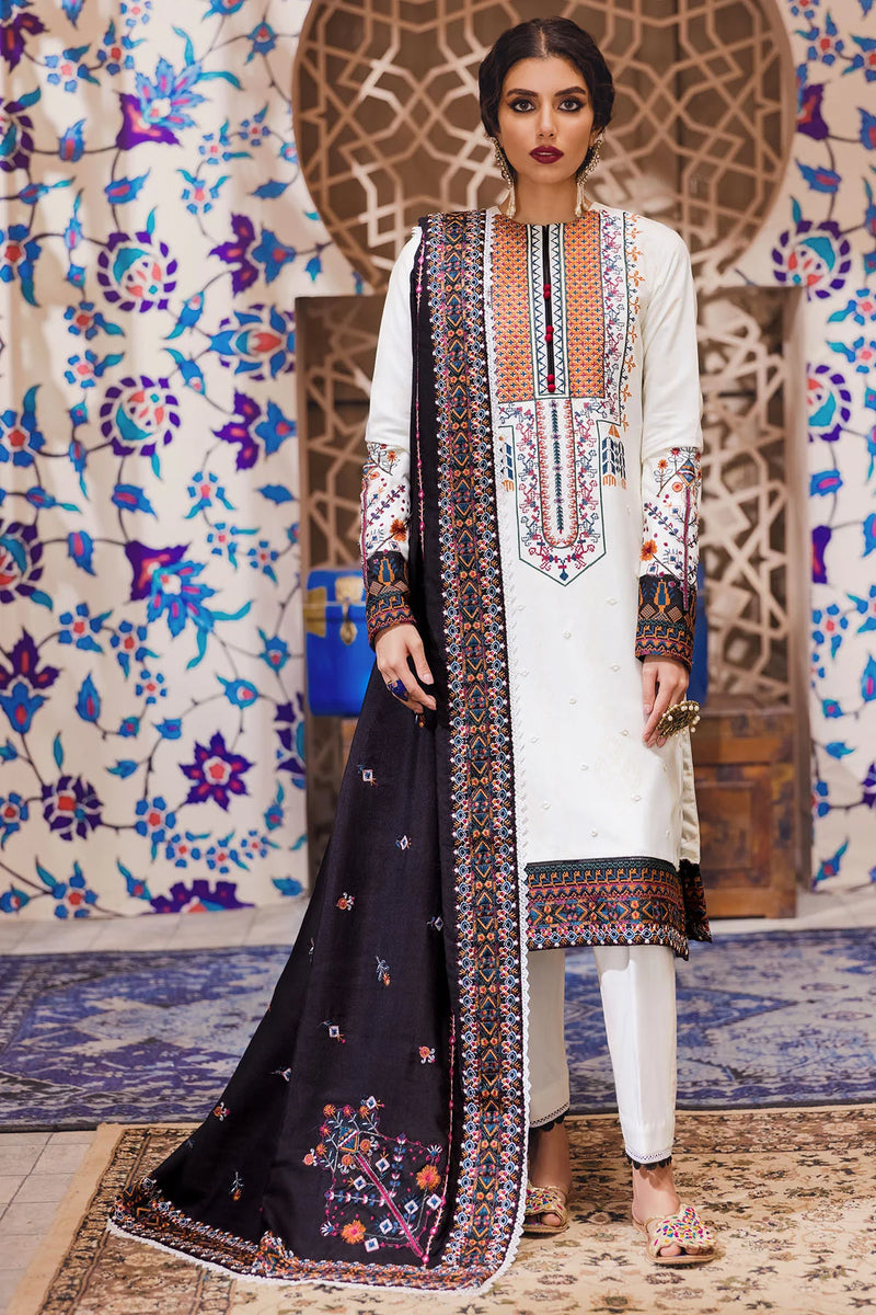 Luxury White Embroidered Lawn 3-Piece | Pakistani Festive Wear - FPF_32