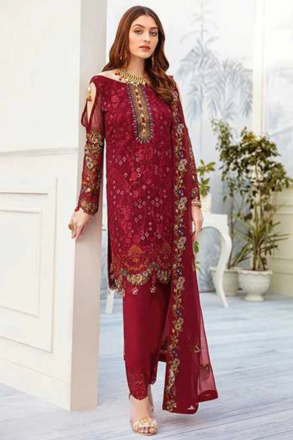 Ramsha Collection in Deep Meroon