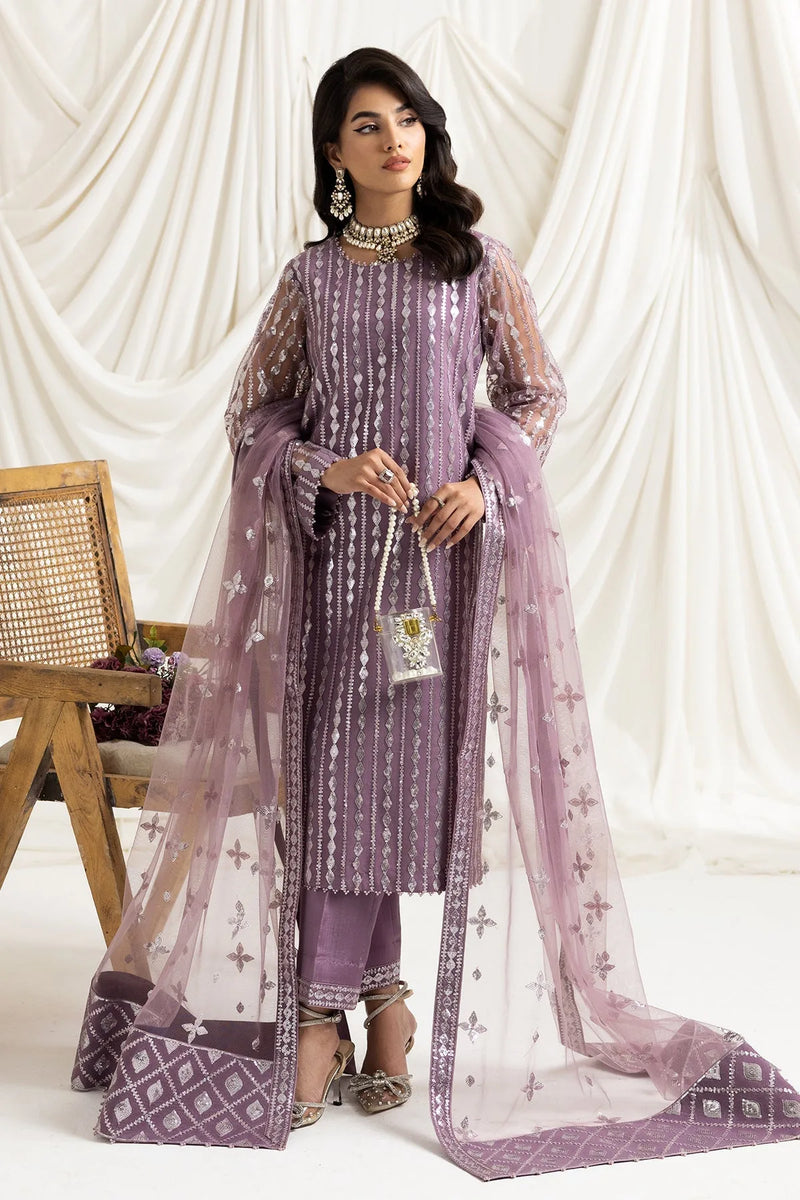 Heavy Embroidered Lavender Pakistani Formal Dress - FPF_08