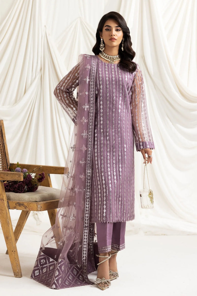 Heavy Embroidered Lavender Pakistani Formal Dress - FPF_08