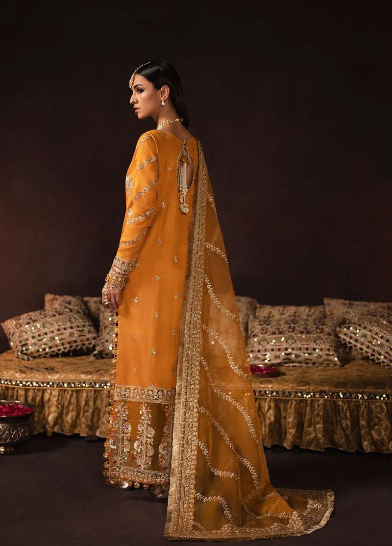 Designer Mustard Embroidered Formal Pakistani Suit – Wedding & Reception Outfit - FPF_09
