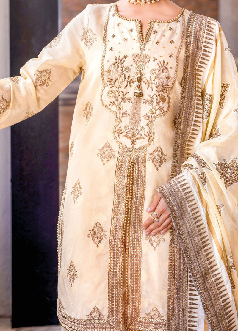 Luxury Embroidered Jacquard Lawn Suit | Formal Pakistani Wear - FPF_28