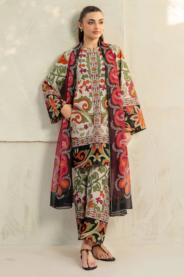 Pakistani Ivory Digital Printed Lawn FPS_09 Australia